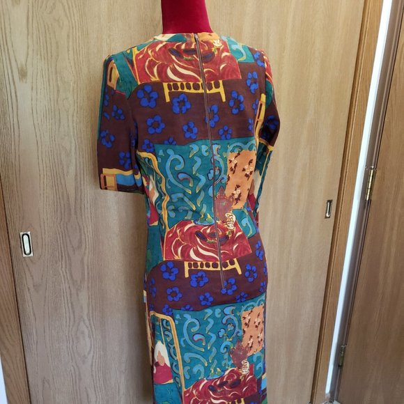 Vtg Goldworm 100% Merino "Matisse" Dress Sz 14 - Picture 6 of 9